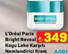 LOREAL PARİS BRİGHT REVEAL KOYU LEKE KARŞITI NEMLENDİRİCİ KREM fiyat ve kampanya bilgisi